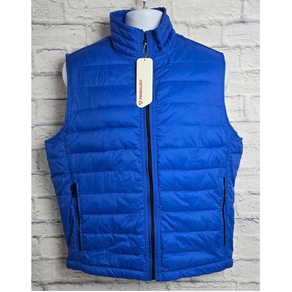 NWT Banana Republic Puffer Vest Mens Size Large Primaloft Blue - Picture 1 of 16